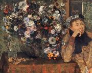 Germain Hilaire Edgard Degas A Woman with Chrysanthemums oil painting